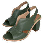 Block Heel Sandals Open Toe Padded Footbed