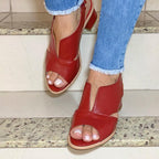 Block Heel Sandals Open Toe Padded Footbed