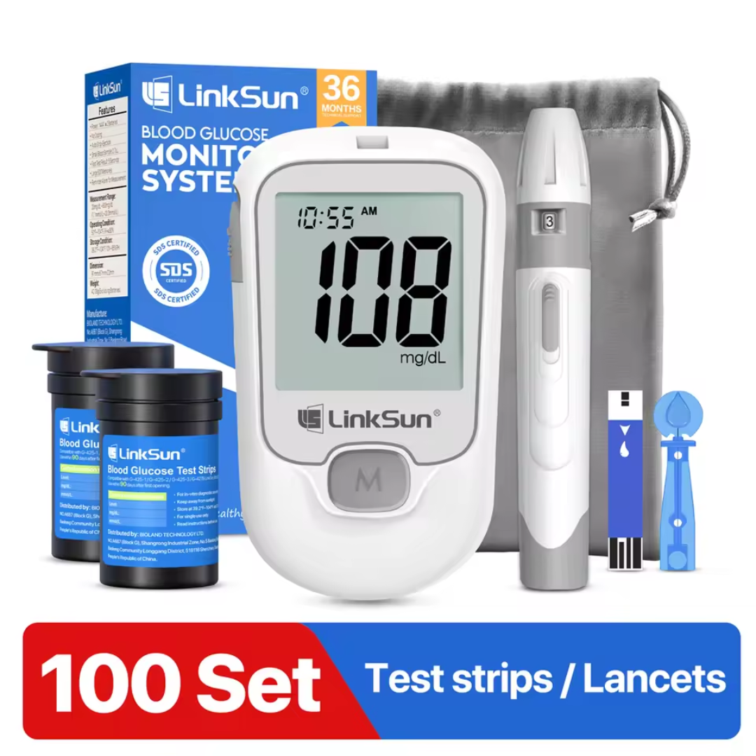 Blood Glucose Meter Clear LCD Stores 500 Results