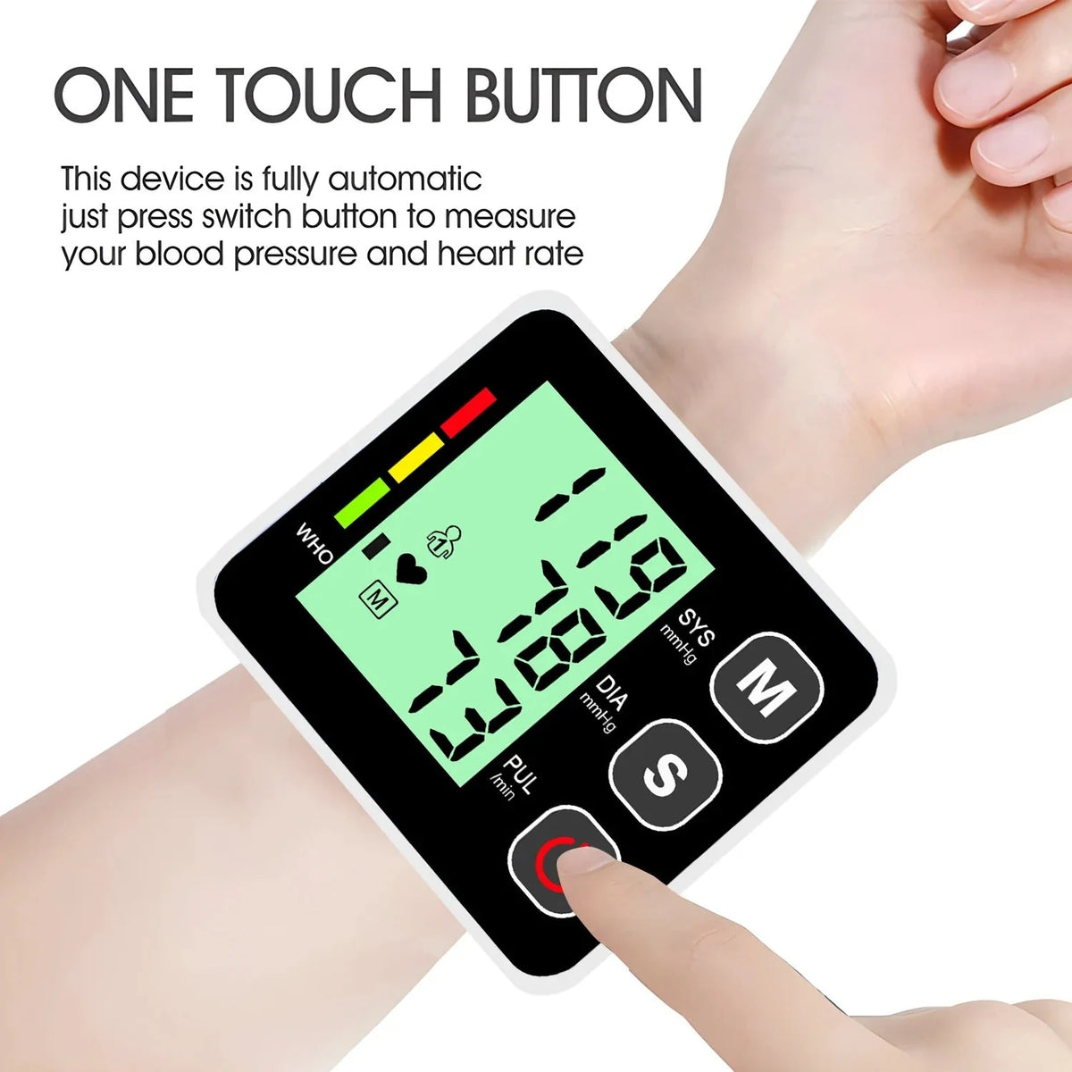 Blood Pressure Monitor Automatic Wrist Cuff 60-Reading Memory