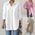 Blouse Oversized Fit Extended Hem Side Slits