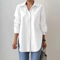Blouse Oversized Fit Extended Hem Side Slits