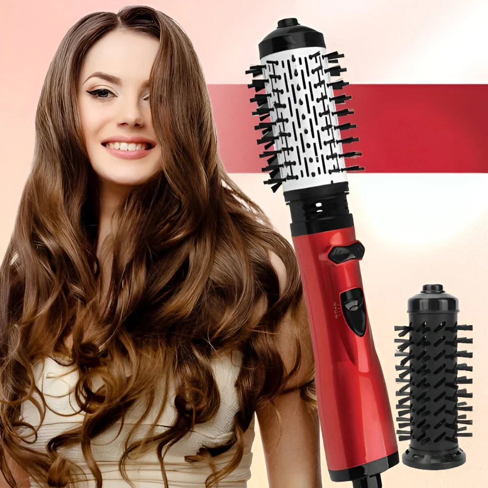 Blow Dryer Brush Rotating Interchangeable Brush Heads & 3 Heat Settings