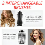 Blow Dryer Brush Rotating Interchangeable Brush Heads & 3 Heat Settings