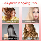 Blow Dryer Brush Rotating Interchangeable Brush Heads & 3 Heat Settings
