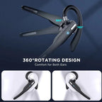 Bluetooth Headset Dual Mic Noise-Cancelling 25-Hour Battery