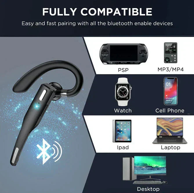 Bluetooth Headset Noise-Cancelling 25-Hour Talk Time