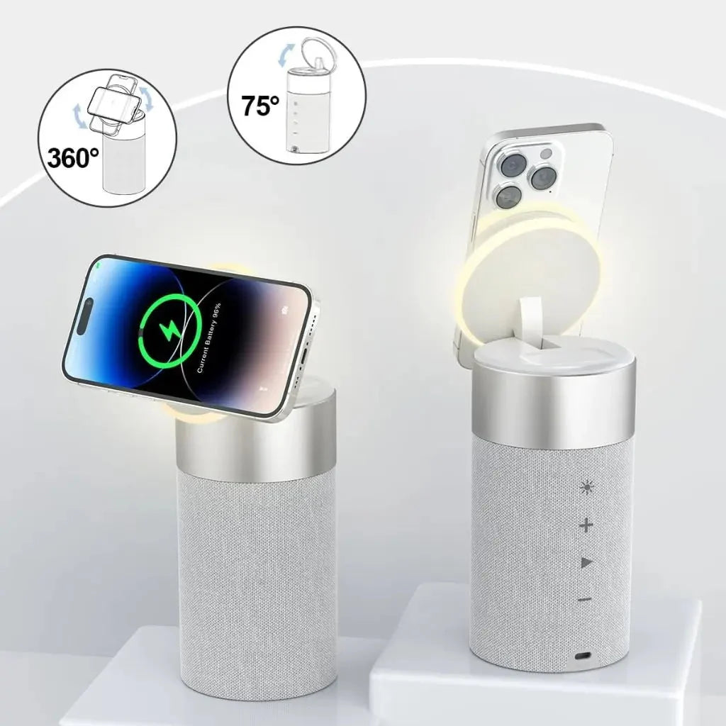 Bluetooth Speaker MagSafe Wireless Charging & 1800mAh Power Bank