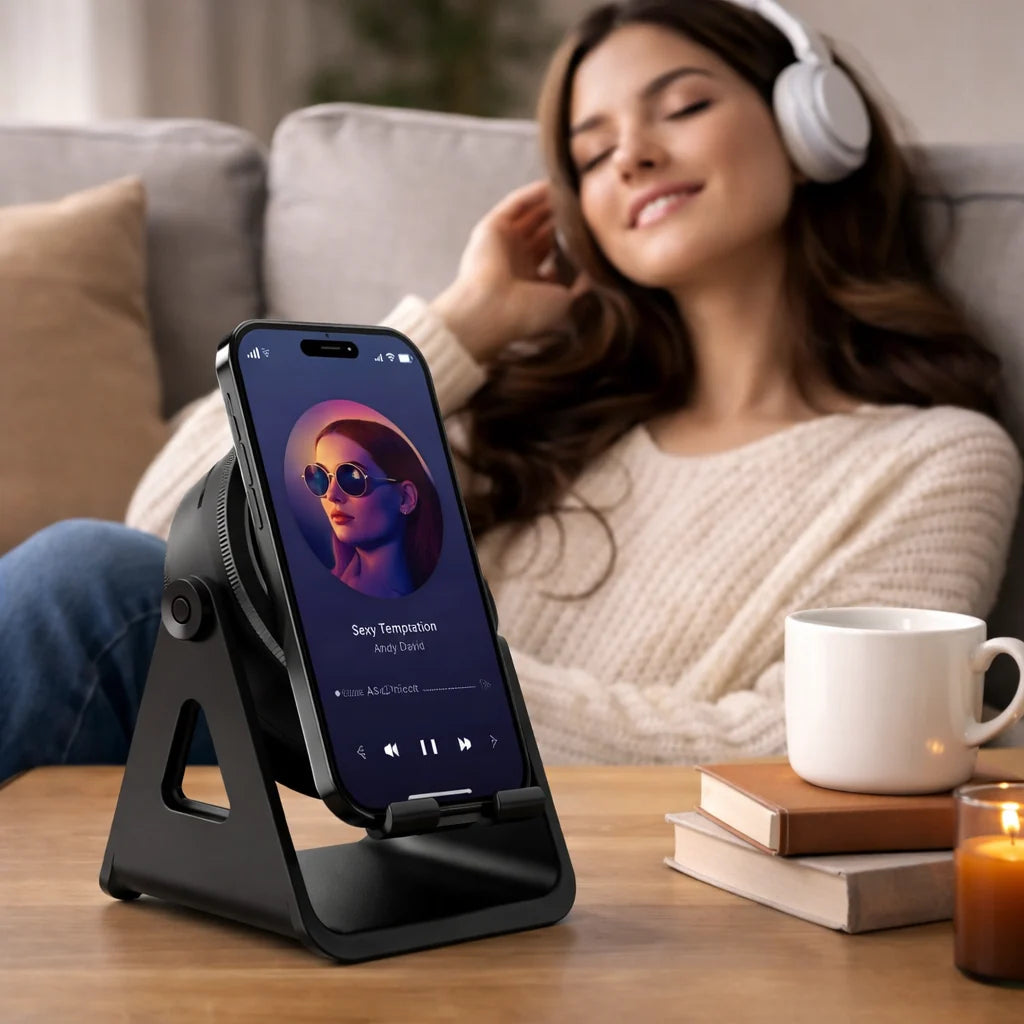 Bluetooth Speaker Wireless Charging Adjustable Phone Stand
