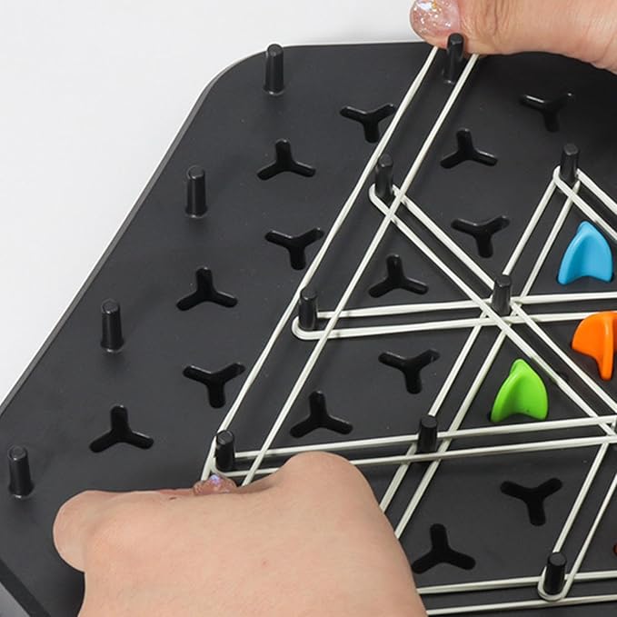 Board Game Triangle Strategy Wooden Pegs