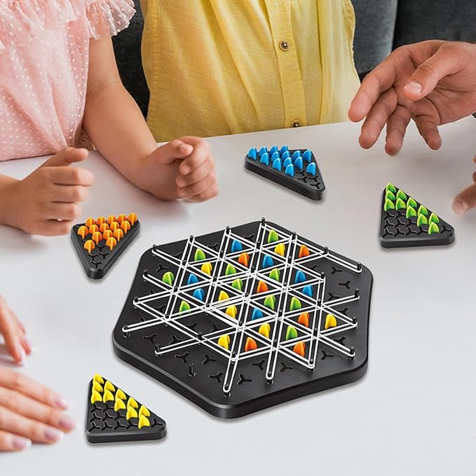 Board Game Triangle Strategy Wooden Pegs
