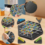 Board Game Triangle Strategy Wooden Pegs