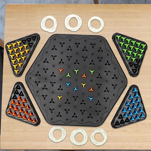 Board Game Triangle Strategy Wooden Pegs