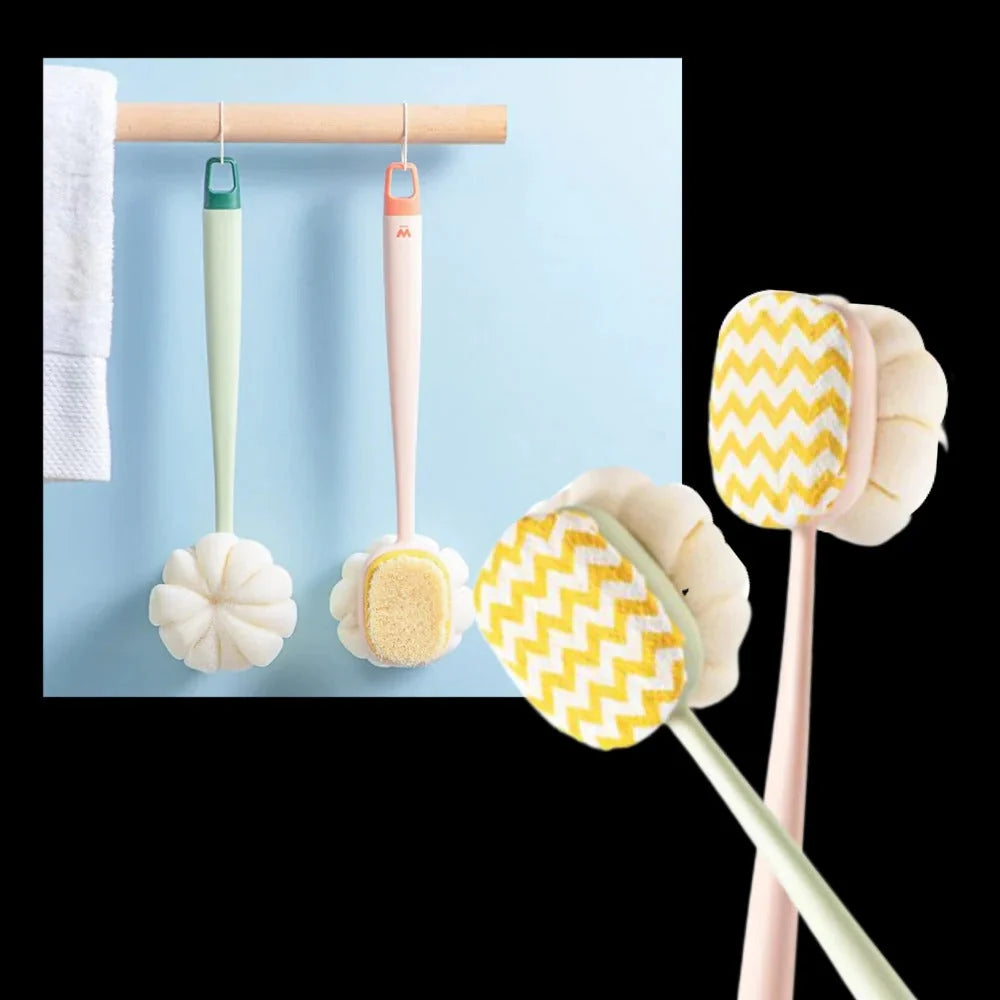 Body Scrubber Dual-Sided Long Handle 13.8 Inch Reach