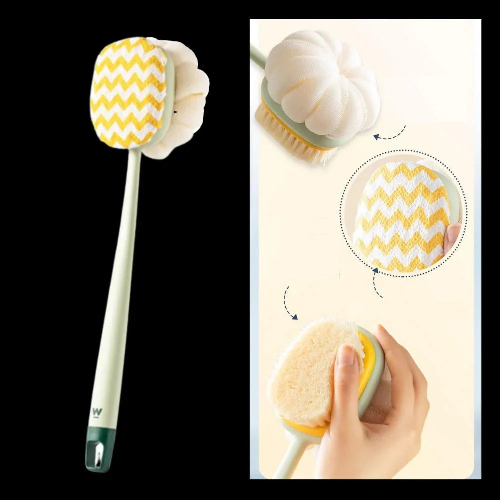 Body Scrubber Dual-Sided Long Handle 13.8 Inch Reach