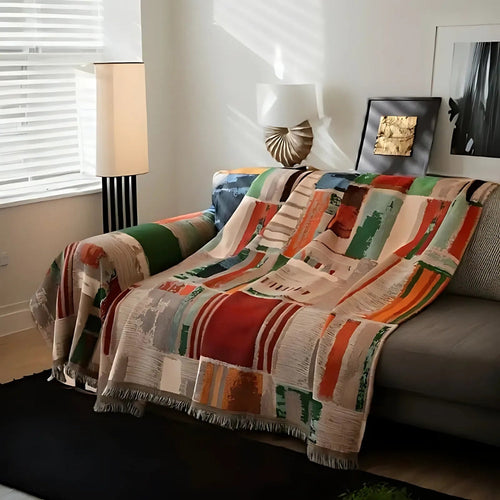 Bohemian Geometric Microfiber Blend & Non-Slip Sofa Cover