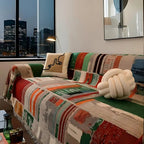 Bohemian Geometric Microfiber Blend & Non-Slip Sofa Cover