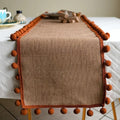 Bohemian Jute Pom-Pom Table Runner