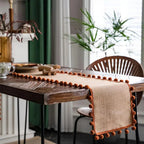 Bohemian Jute Pom-Pom Table Runner