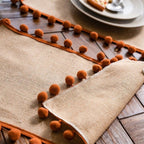 Bohemian Jute Pom-Pom Table Runner