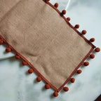 Bohemian Jute Pom-Pom Table Runner