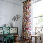 Boho Floral Light-Filtering Microfiber Curtain
