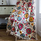 Boho Floral Light-Filtering Microfiber Curtain
