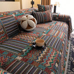 Boho Striped Soft Chenille Sofa Cover (Multiple Sizes)