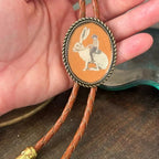 Bolo Tie Adjustable Leather Cord & Resin Medallion