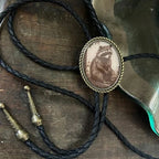 Bolo Tie Adjustable Leather Cord & Resin Medallion