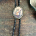 Bolo Tie Adjustable Leather Cord & Resin Medallion