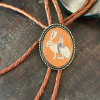 Bolo Tie Adjustable Leather Cord & Resin Medallion