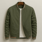Bomber Jacket Lightweight Full-Zip Ribbed Cuffs & Hem