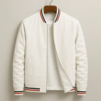 Bomber Jacket Lightweight Full-Zip Ribbed Cuffs & Hem