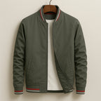 Bomber Jacket Lightweight Full-Zip Ribbed Cuffs & Hem