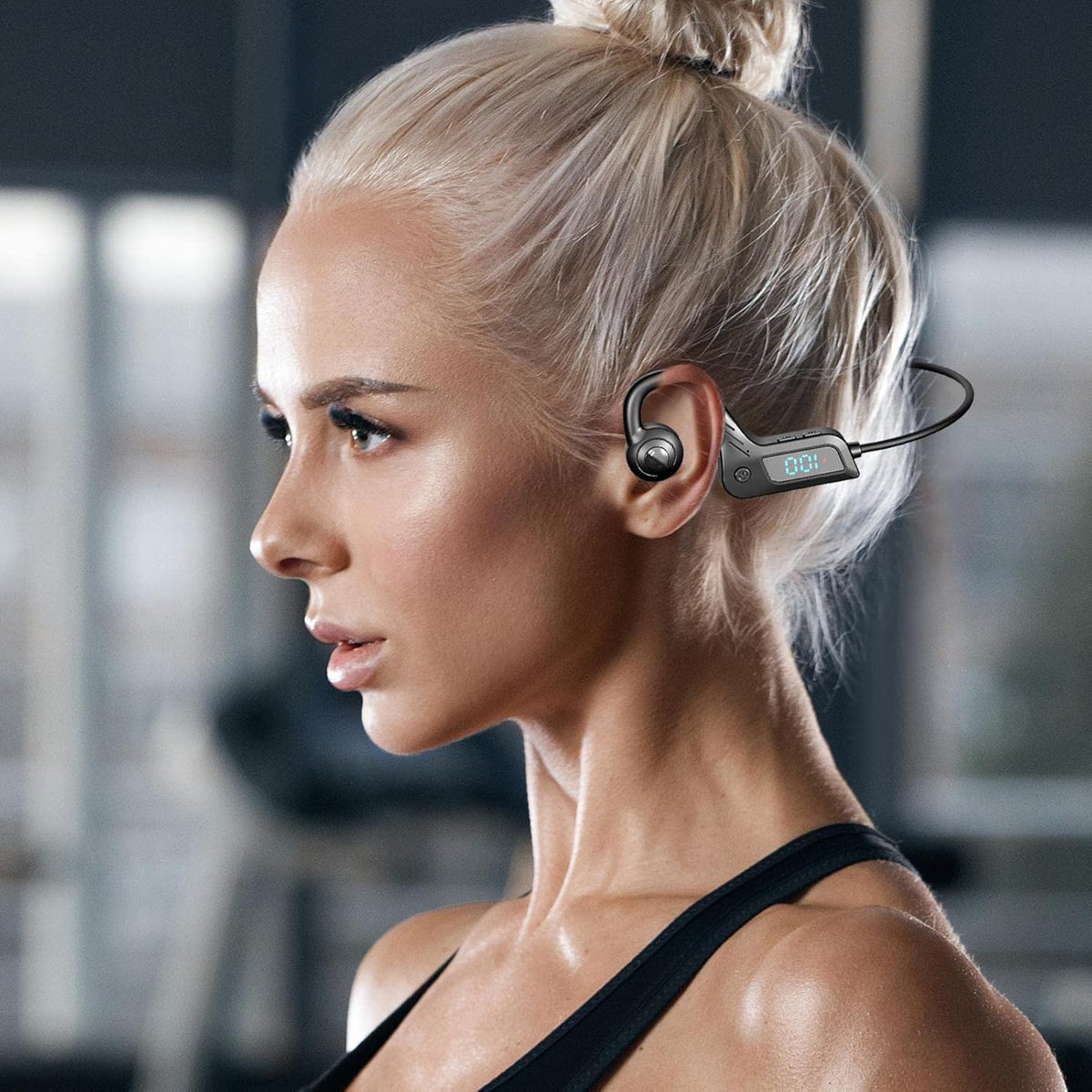 Bone Conduction Headphones Open-Ear Lightweight Wireless Noise-Cancelling Mic