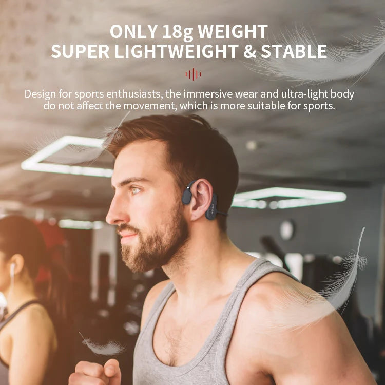 Bone Conduction Headphones Open-Ear & Sweatproof 10+ Hour Battery