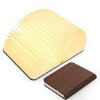 Book Lamp Foldable Wooden Cover Rechargeable LED