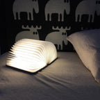 Book Lamp Foldable Wooden Cover Rechargeable LED