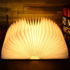 Book Lamp Foldable Wooden Cover Rechargeable LED
