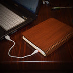 Book Lamp Foldable Wooden Cover Rechargeable LED