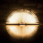 Book Lamp Foldable Wooden Cover Rechargeable LED