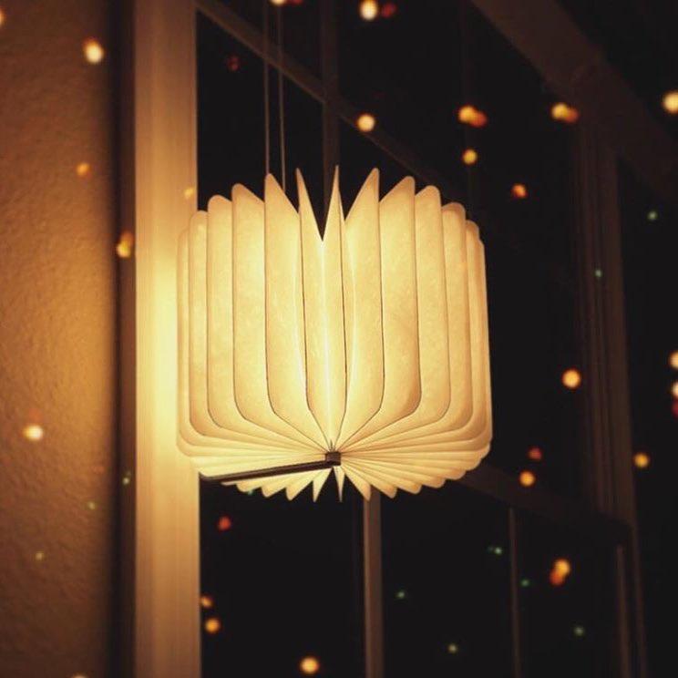 Book Lamp Foldable Wooden Cover Rechargeable LED