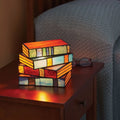 Book Lamp Handmade Stained Glass Effect & Soft Warm Light
