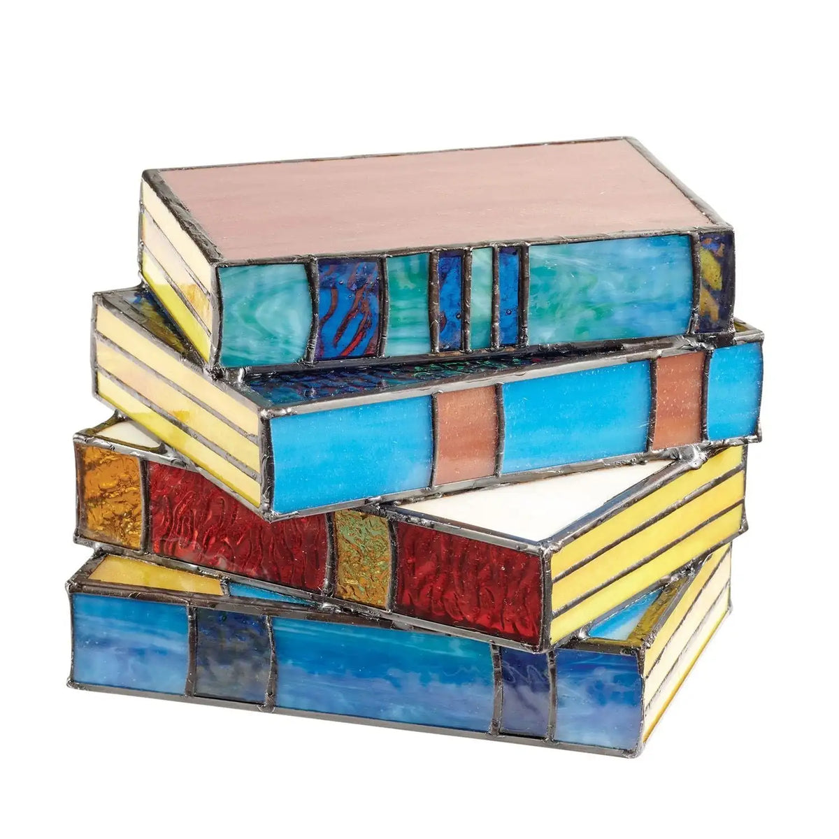 Book Lamp Handmade Stained Glass Effect & Soft Warm Light