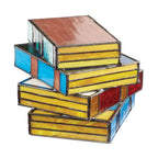 Book Lamp Handmade Stained Glass Effect & Soft Warm Light