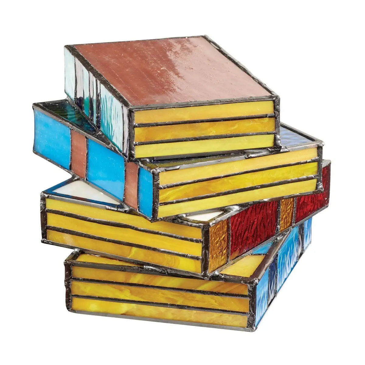 Book Lamp Handmade Stained Glass Effect & Soft Warm Light