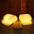 Book Lamp Warm LED Rechargeable Wood & Fabric