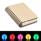 Book Lamp Warm LED Rechargeable Wood & Fabric