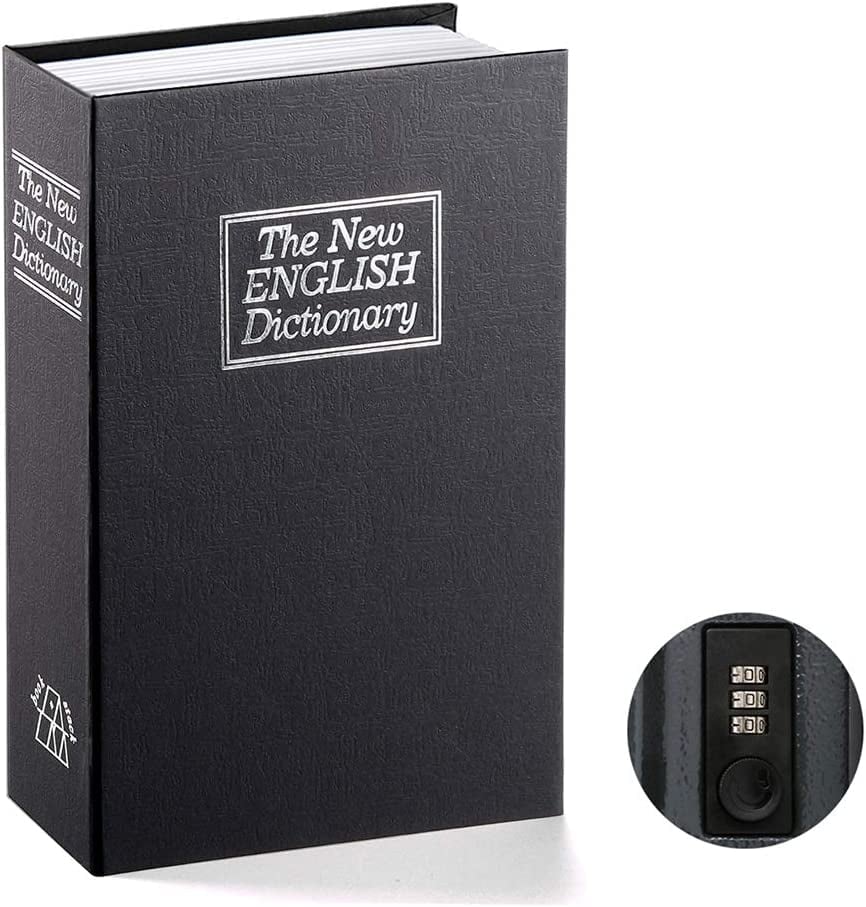 Book Safe Realistic Hardcover Look Key & Combination Lock